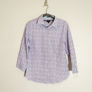 Talbots wrinkle resistant‎ small print floral collared button down shirt top